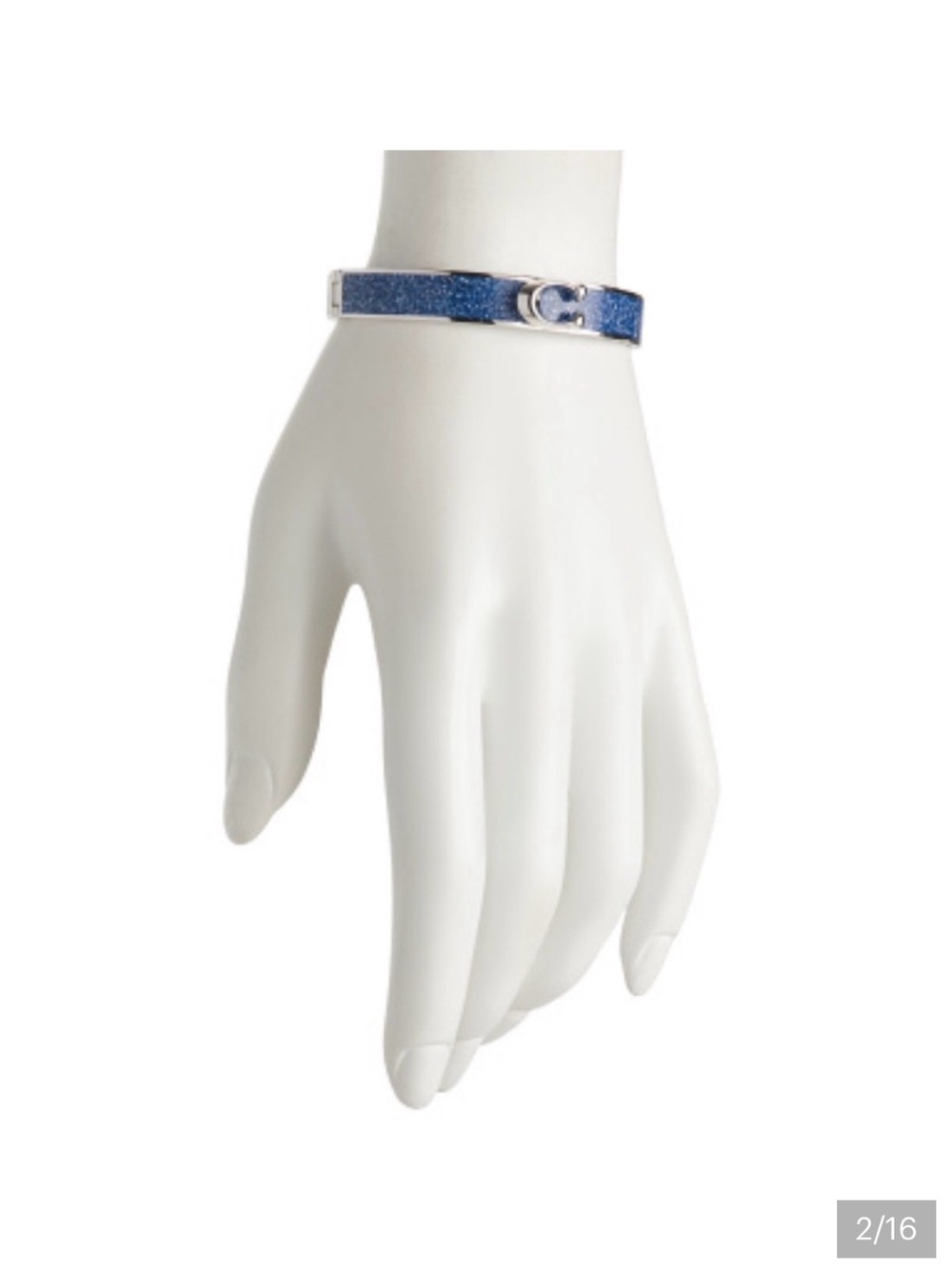NWT Coach Glitter C Hinged Bracelet in Blue and SilverRetail $98 - Picture 2 of 8